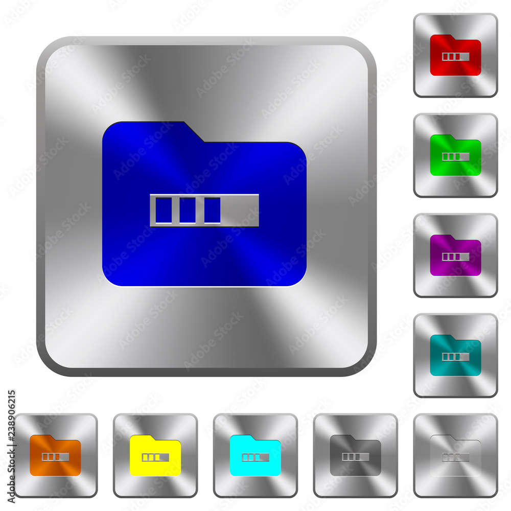 Poster Processing folder rounded square steel buttons