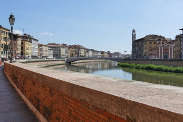Fototapeta premium Pisa - Ponte di Mezzo e Lungarno