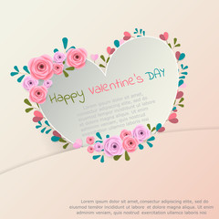 Happy valentines day greeting cards with ornaments, hearts and flowers. Vector design of love festival.
