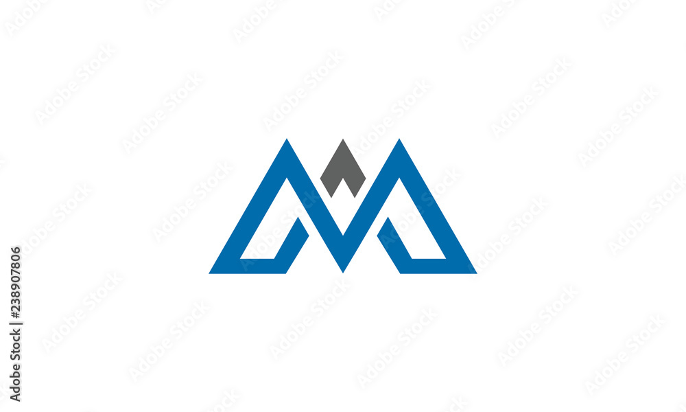 Wall mural m letter mountain logo