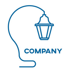 Light bulb and lamppost logo