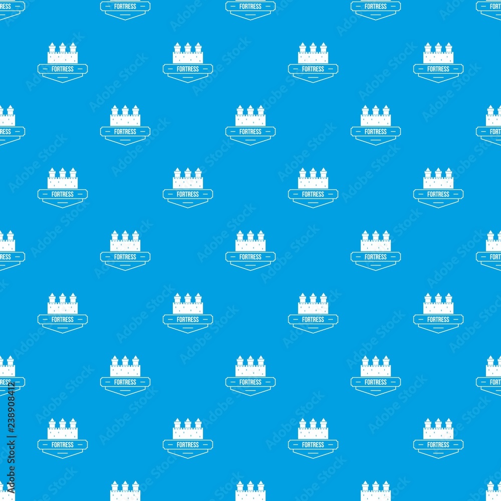 Poster luxury fortress pattern vector seamless blue repeat for any use