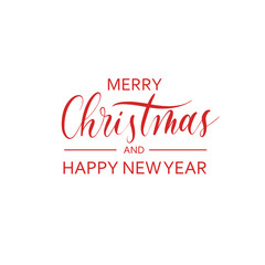 Fototapeta na wymiar Merry Christmas and happy new year - hand lettering desiign inscription vector.