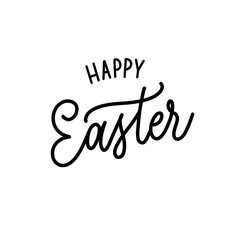 Happy easter  -  hand lettering desiign inscription vector.