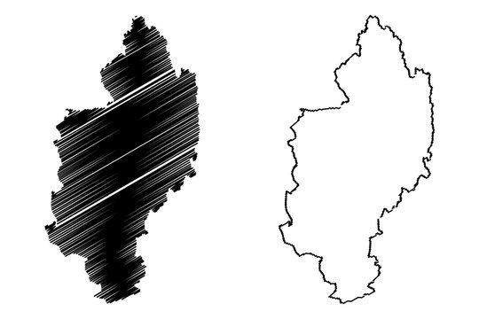 Kachin State (Administrative divisions of Myanmar, Republic of the Union of Myanmar, Burma) map vector illustration, scribble sketch Kachin map