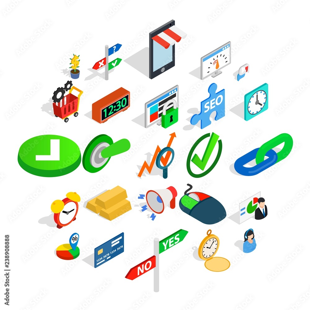 Aufkleber index icons set. isometric set of 25 index vector icons for web isolated on white background