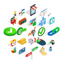 Index icons set. Isometric set of 25 index vector icons for web isolated on white background