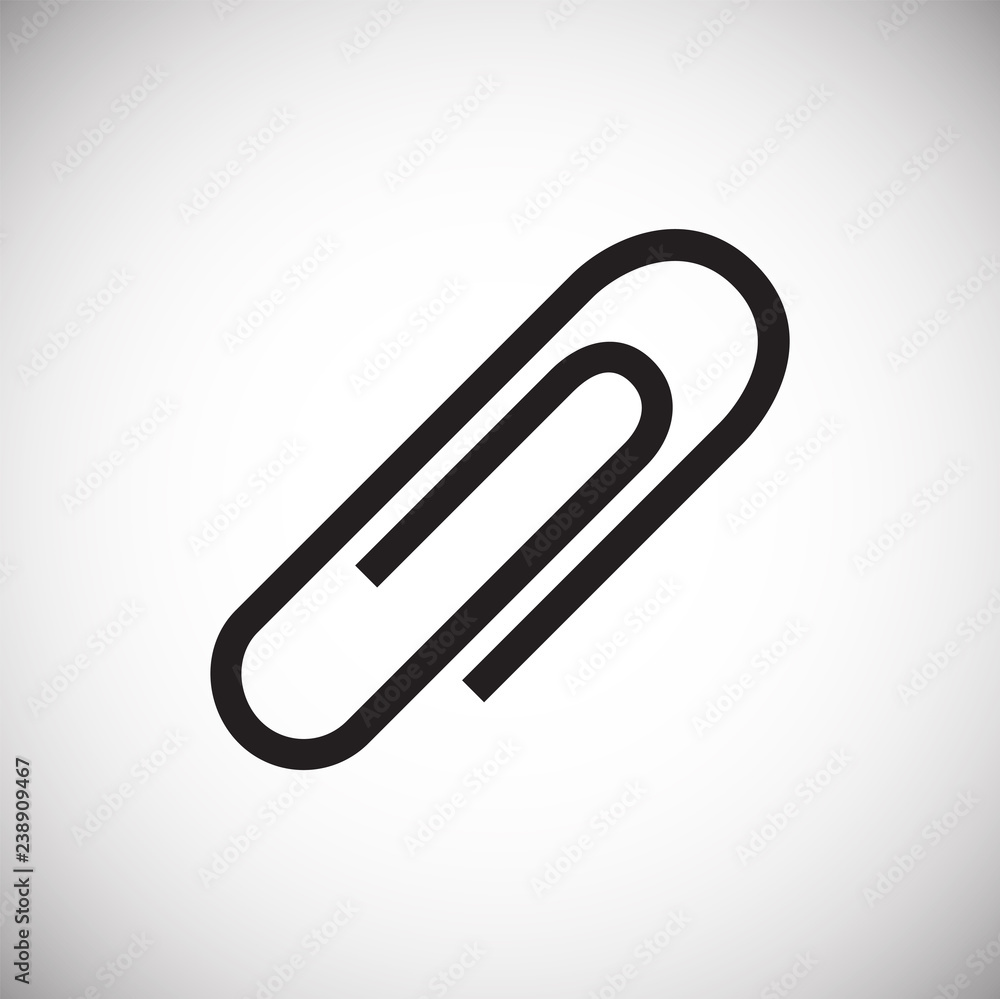 Poster paper clip icon on white background for graphic and web design, modern simple vector sign. internet 