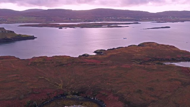 Flying over the beautiful west coast close to Dunvegan Castle - Scotland