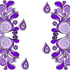  Abstract border pattern of water drop and curl