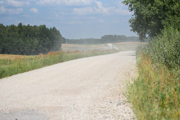 Dusty sandy road, summer