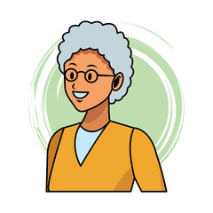 old woman profile pop art