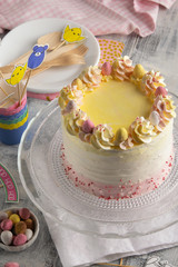 Beautiful composition with Easter layer cake.