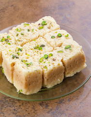 Indian Traditional Famous Sweet Food Mysore Pak or Mysoor Pak