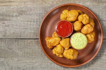 Pacora. Popular Indian vegetarian fast food.  
