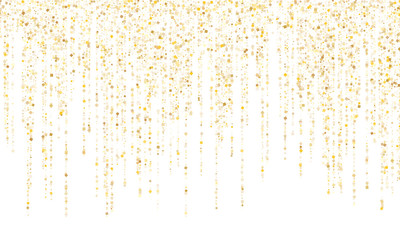 Obraz na płótnie Canvas Garland border gold glitter vector background illustration.