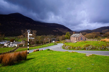 directional signpost at Buttermere; Buttermere, United Kingdom