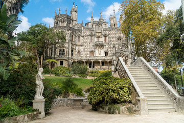 The Regaleira Palace (Quinta da Regaleira), Sintra, Portugal - obrazy, fototapety, plakaty