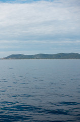 The coast of the island of ibiza from a boat