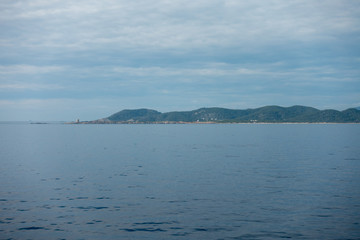 The coast of the island of ibiza from a boat