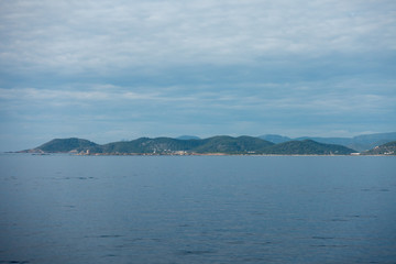 The coast of the island of ibiza from a boat