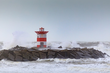 stormy weather along the coast of The Hague