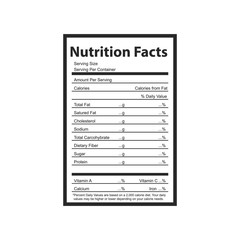 Nutrition facts information label