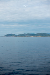 The coast of the island of ibiza from a boat