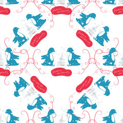 Christmas Seamless Pattern Background in Minimalist Modern Style. Vector Illustration.