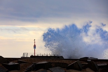 stormy weather along the coast of The Hague