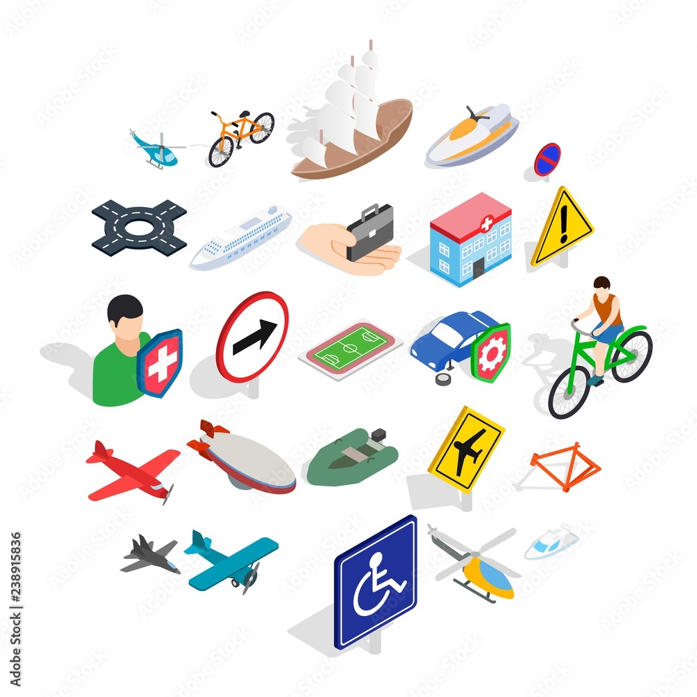 Poster transfer icons set. isometric set of 25 transfer vector icons for web isolated on white background
