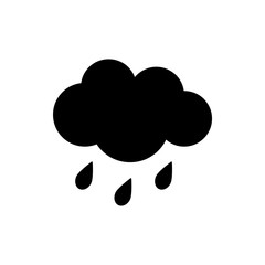 Cloud with rain weather icon. Flat vector illustration.