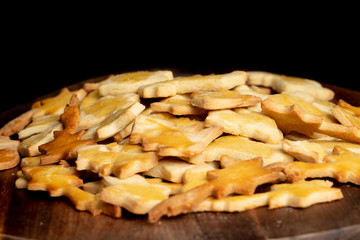 Selbstgemachte Kekse in Nahaufnahme