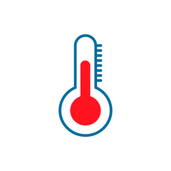 Thermometer silhouette weather icon. Flat vector illustration.