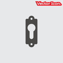 Keyhole icon isolated sign symbol and flat style for app, web and digital design. Vector illustration.