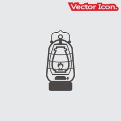 kerosene lamp icon isolated sign symbol and flat style for app, web and digital design. Vector illustration.