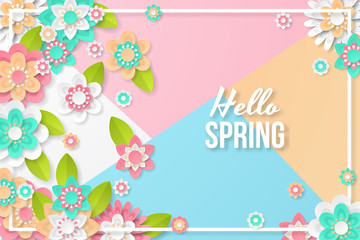 Spring background with beautiful colorful flower. Can be used for template, banners, wallpaper, flyers, invitation, posters, brochure, voucher discount. Vector illustration