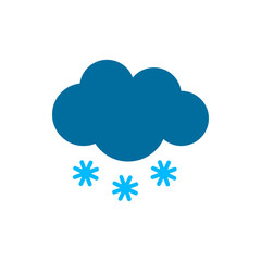 Cloud with snow weather icon. Flat vector illustration.