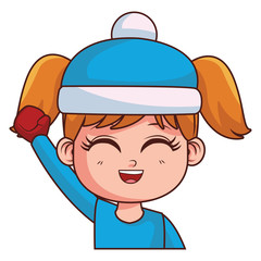 cute winter girl cartoon