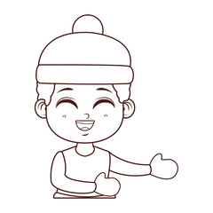 cute winter boy cartoon