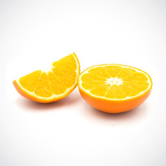 Orange,fruit Sour taste on a white background.