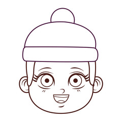 Obraz na płótnie Canvas cute winter boy face cartoon