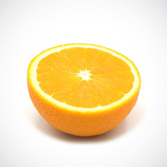 Orange,fruit Sour taste on a white background.