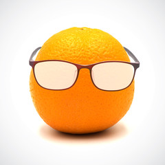 Orange,fruit Sour taste on a white background.