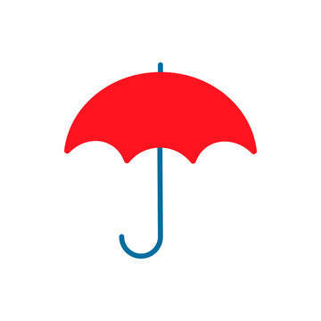 Umbrella black weather icon. Flat vector illustration.