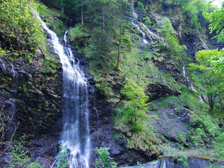 Waterfalls and Cascades in the Weisstannental Valley - Canton of St. Gallen, Switzerland