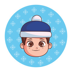 Obraz na płótnie Canvas cute winter boy cartoon