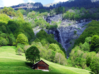 Waterfalls and Cascades in the Weisstannental Valley - Canton of St. Gallen, Switzerland