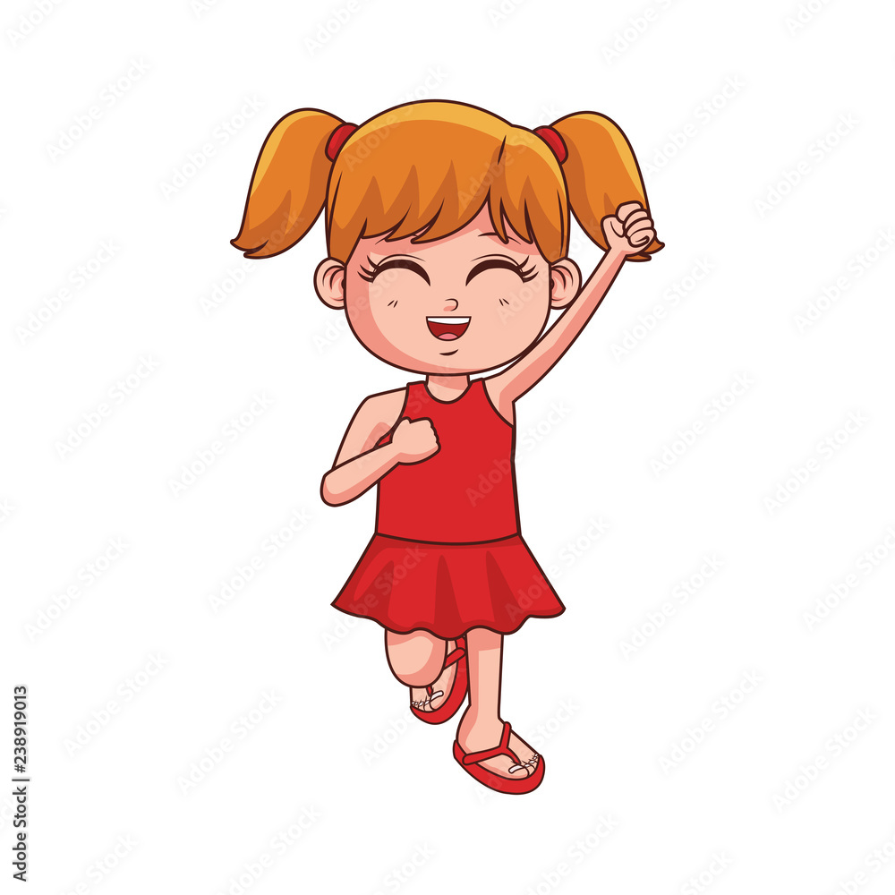 Sticker cute girl cartoon