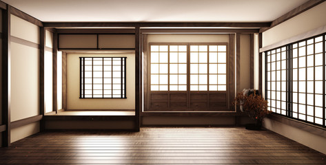 mock up, Japanese empty room the most super beautiful. 3D rendering